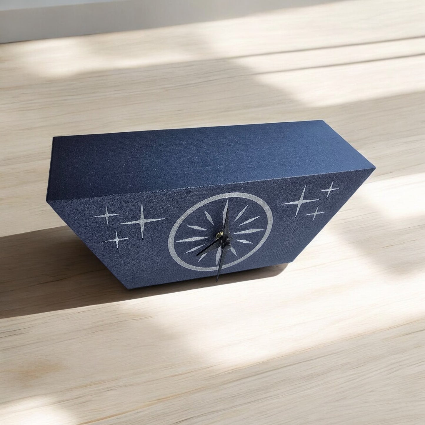 Starburst Radiant Desk Clock Mid Century Modern