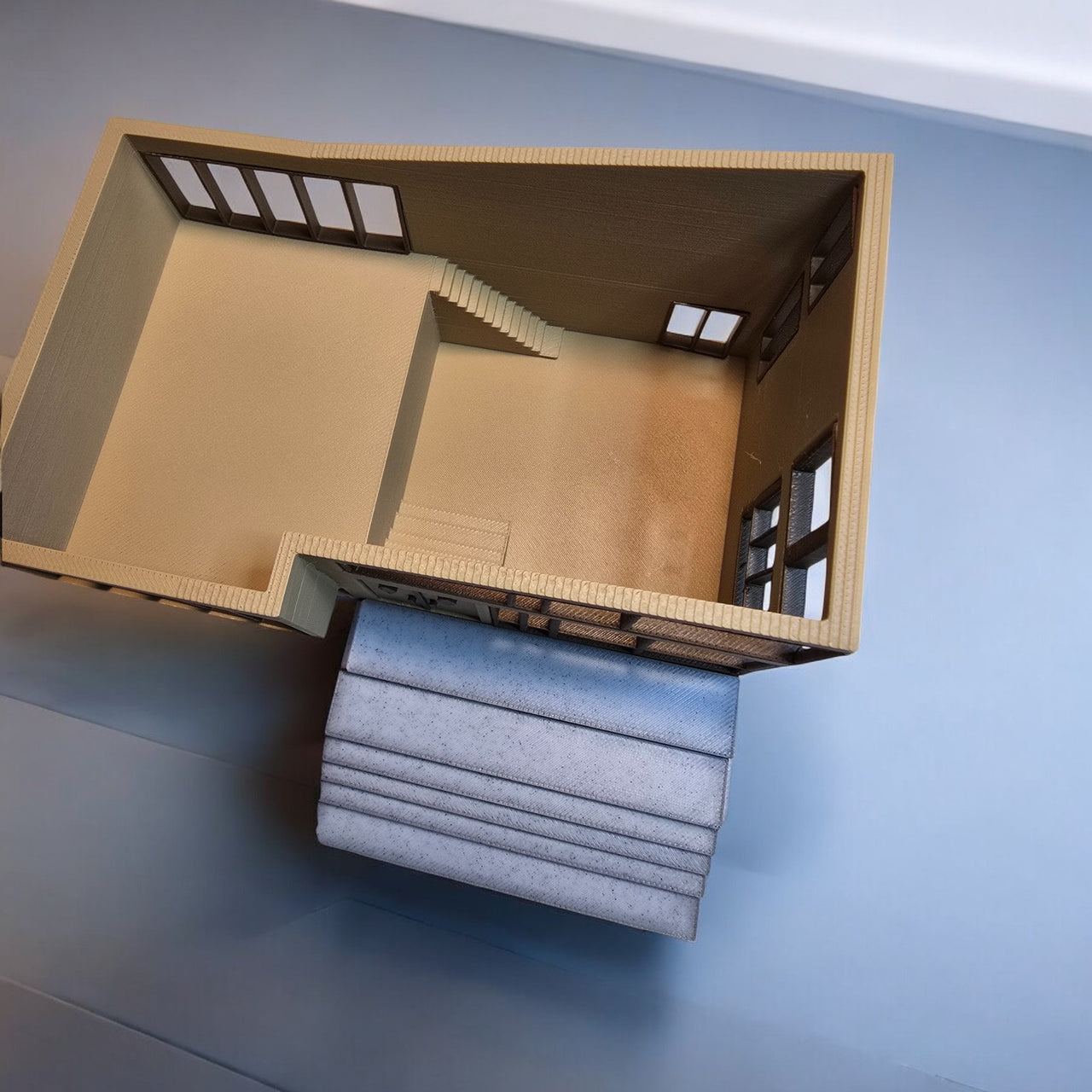 Miniature Mid Century Retro Style Modern House Model The Belmont 1:87 Scale Diorama Display