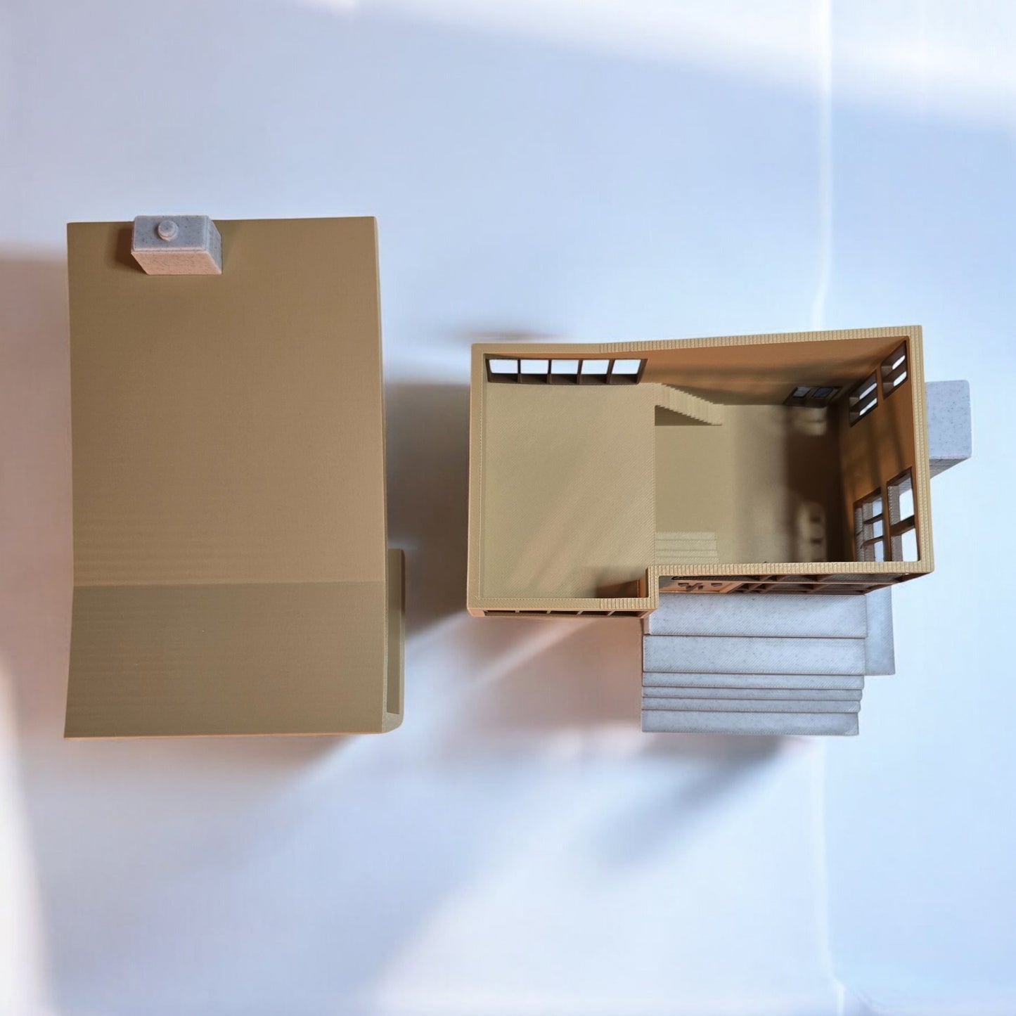 Miniature Mid Century Retro Style Modern House Model The Belmont 1:87 Scale Diorama Display