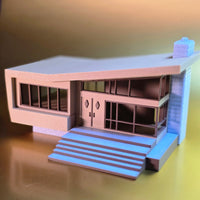 Miniature Mid Century Retro Style Modern House Model The Belmont 1:87 Scale Diorama Display
