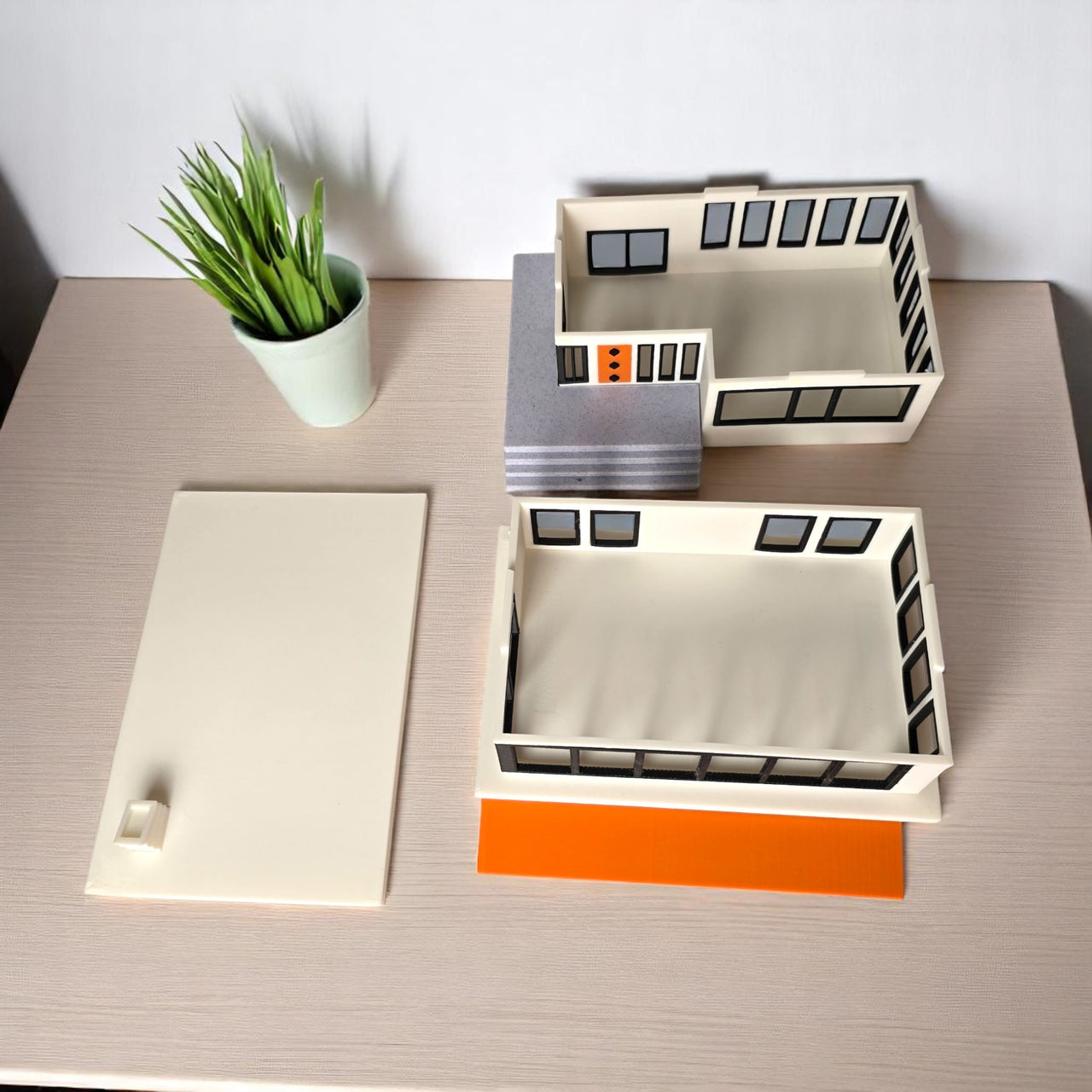 Miniature Mid Century Modern House The Palmetto Pad 1:87 Scale Palm Springs Inspired Model