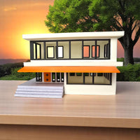 Miniature Mid Century Modern House The Palmetto Pad 1:87 Scale Palm Springs Inspired Model