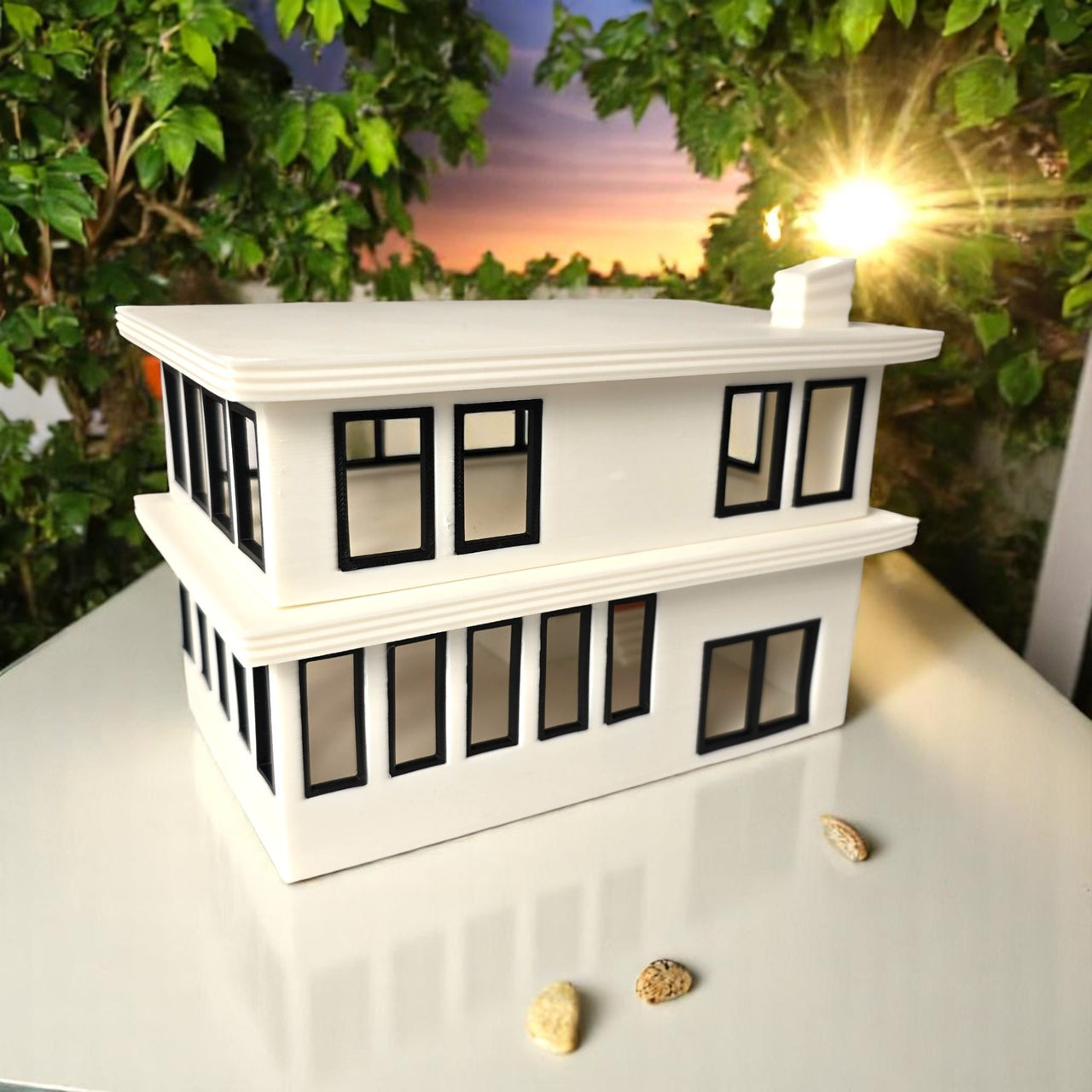 Miniature Mid Century Modern House The Palmetto Pad 1:87 Scale Palm Springs Inspired Model