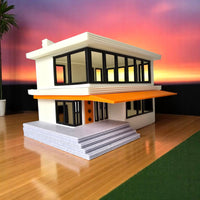 Miniature Mid Century Modern House The Palmetto Pad 1:87 Scale Palm Springs Inspired Model