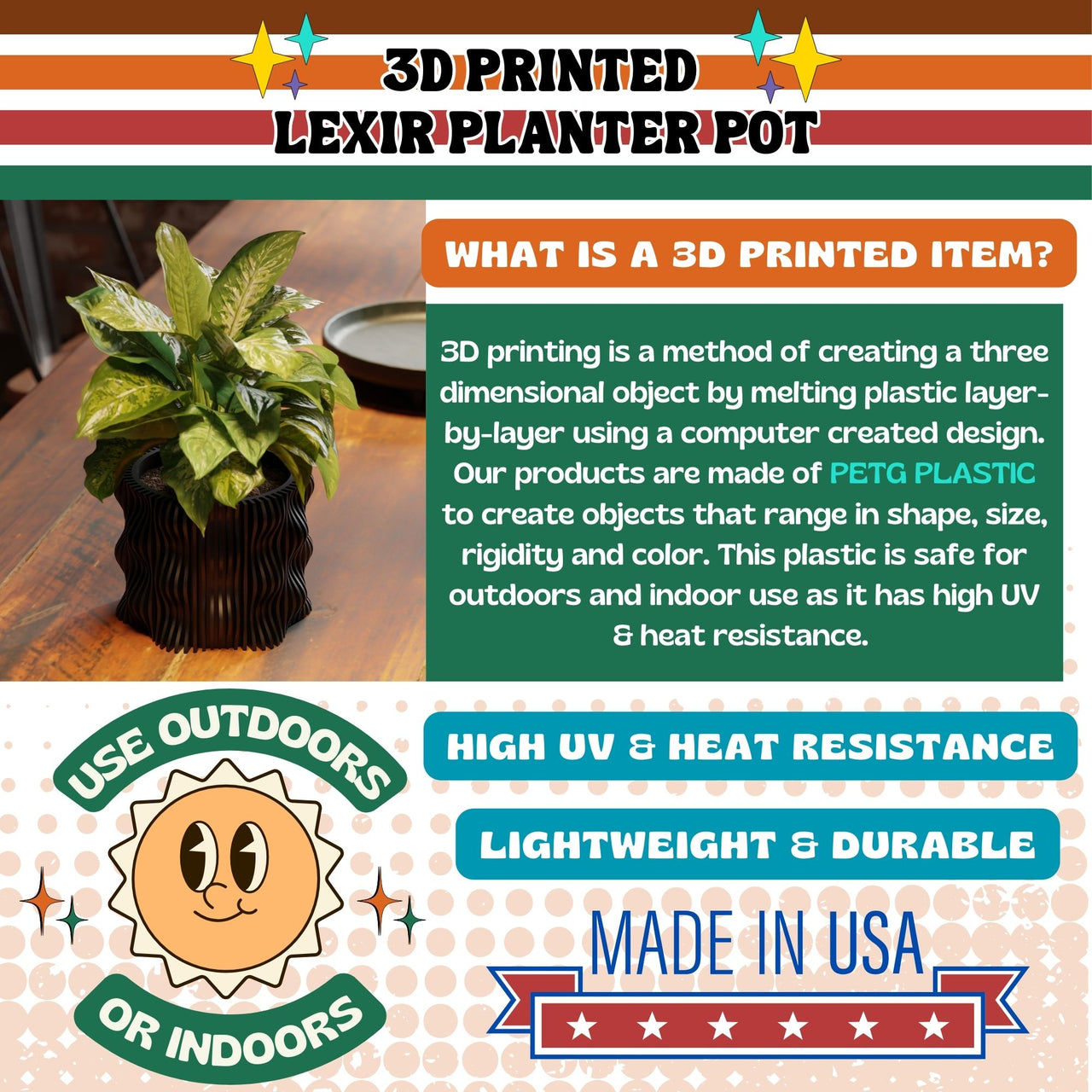 Joxel Space Age Retro Wavy Planter