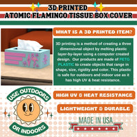 Atomic Flamingo Retro Rectangle Tissue Box Cover