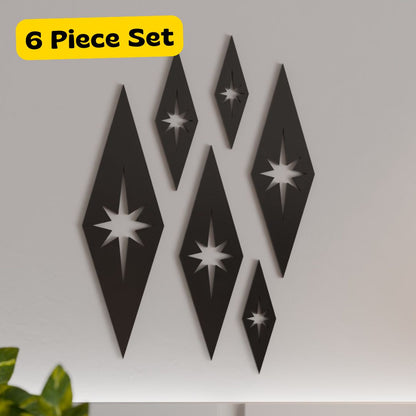Mini Mid-Century Modern Diamonds Wall Decor Set of 6