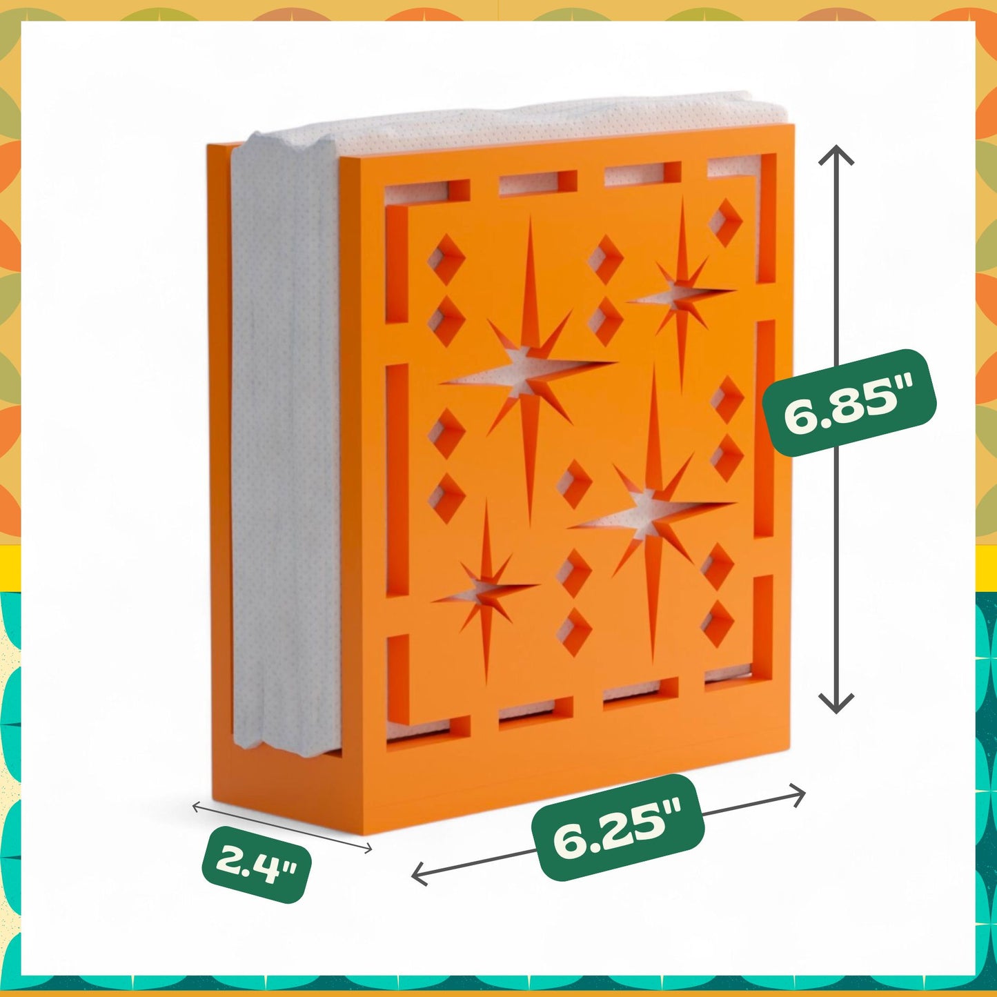 Midcentury Quad Starburst Retro Napkin Holder