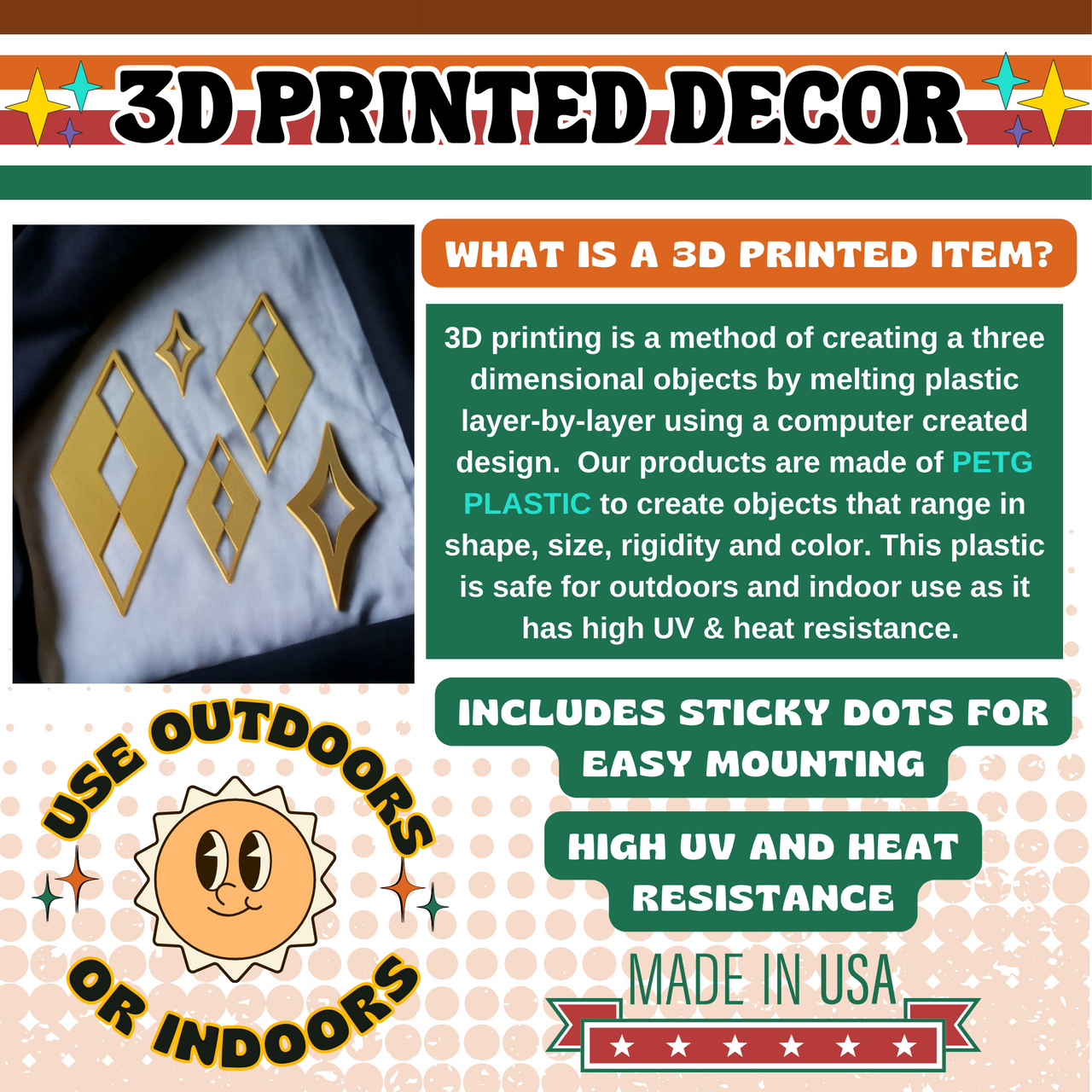 Palm Springs Paradise Diamond Stars Wall Décor