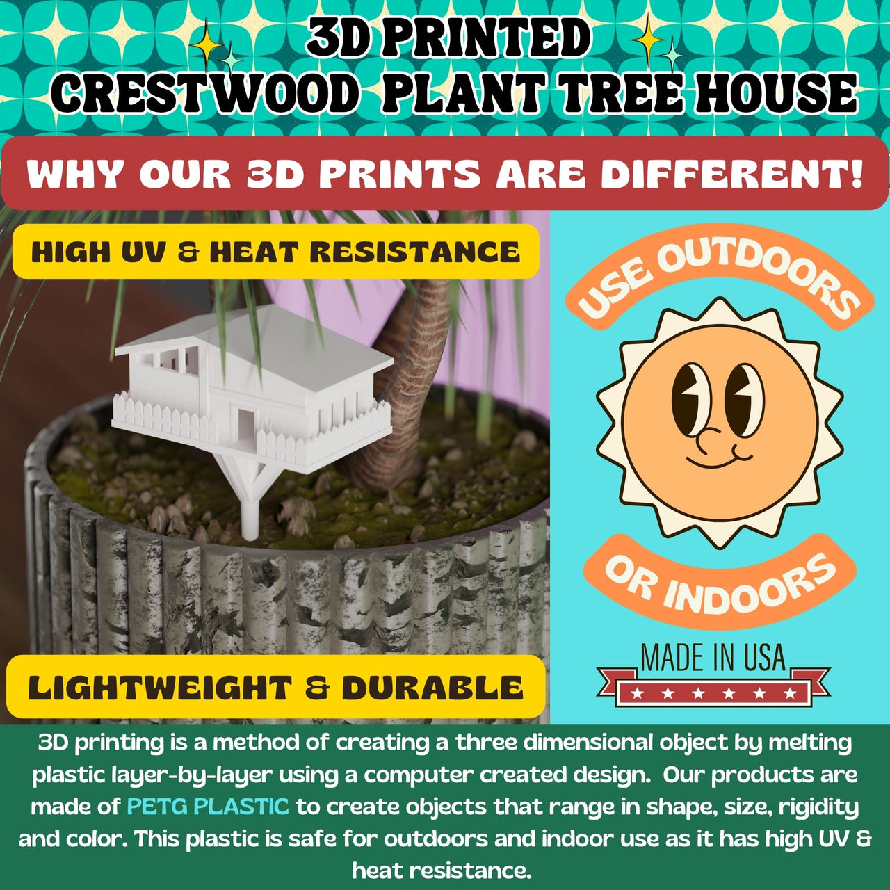 Mini Mid Century Modern Plant Stake Crestwood Tree House