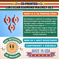 Space Age Circular Diamond Magnet Set (Set of 3)