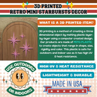 Retro Mini Mid Century Modern Starbursts Set of 6