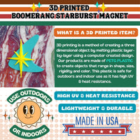 Atomic Boomerang Starburst Fridge Magnet