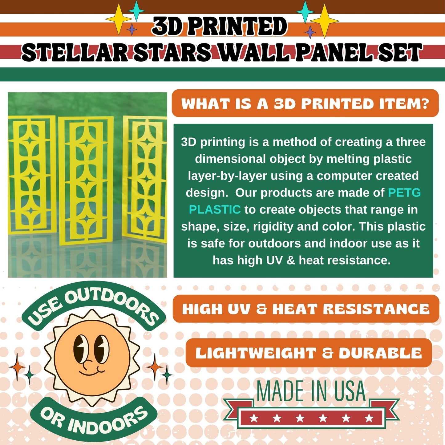 Mid Century Modern Stellar Star Wall Panels