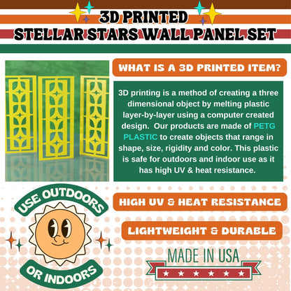 Mid Century Modern Stellar Star Wall Panels