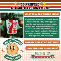 Atomic Cat Mid Century Modern Holiday Ornament