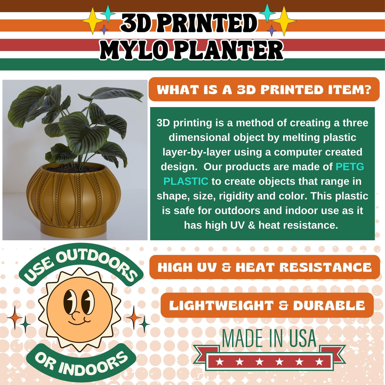 The Mylo Vintage Style Mid Century Planter