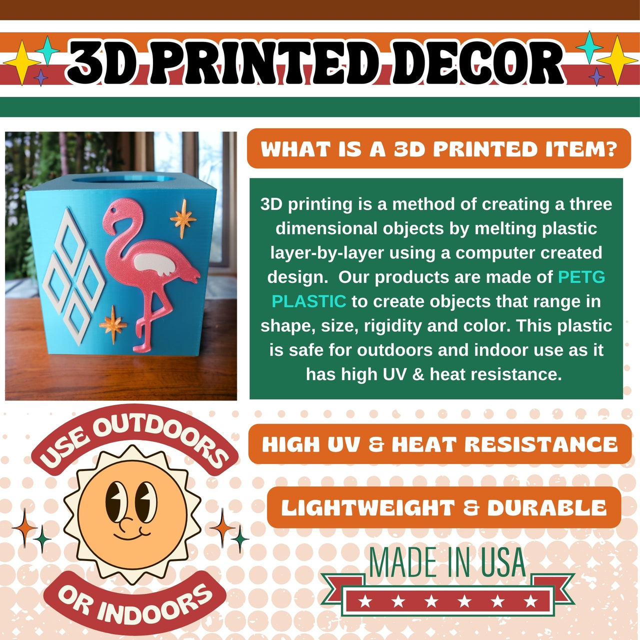 Atomic Flamingo Tissue Box Cover