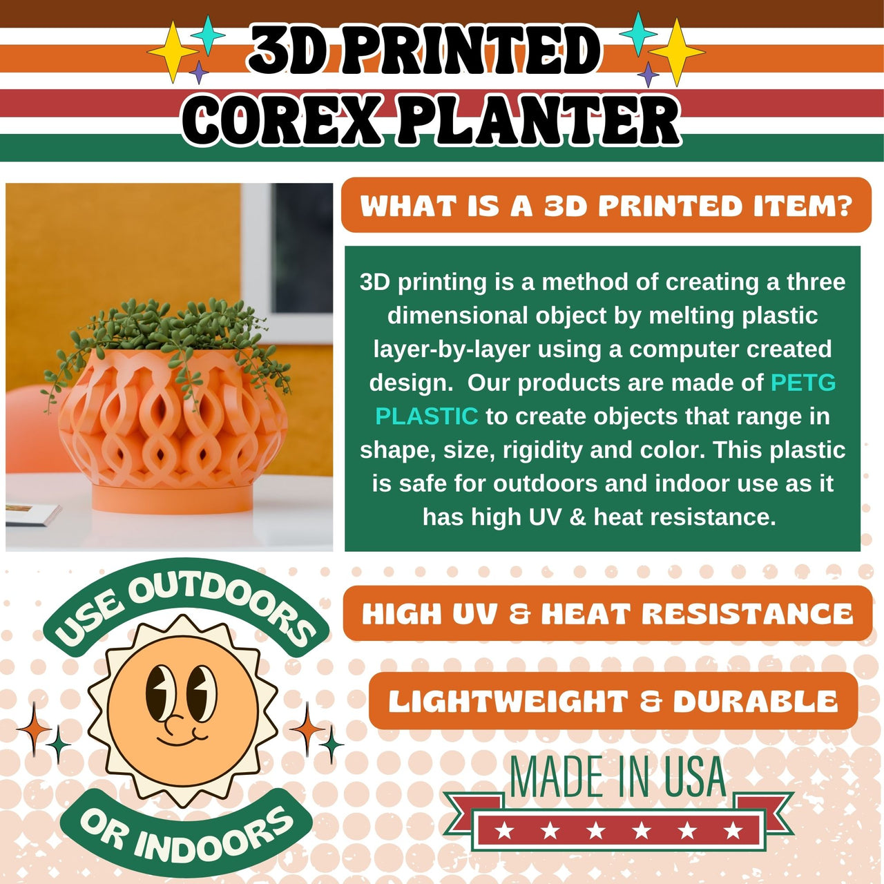 Corex Space Age Infinity Retro Weave Planter