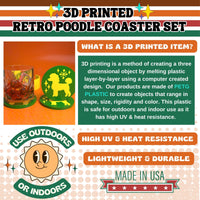 Retro Poodle Diner Style Coaster Set