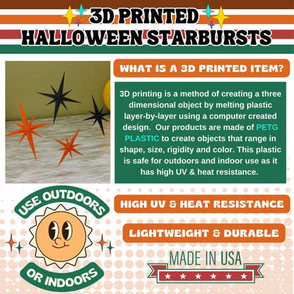 Mid Century Modern Halloween Themed Starbursts