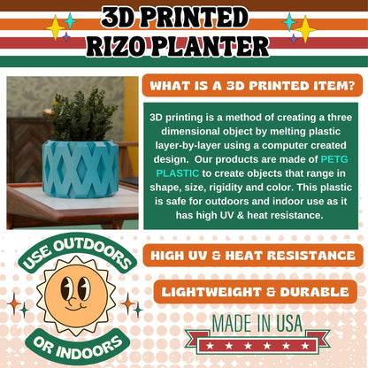 Rizo Retro Style Diamond Pattern Planter