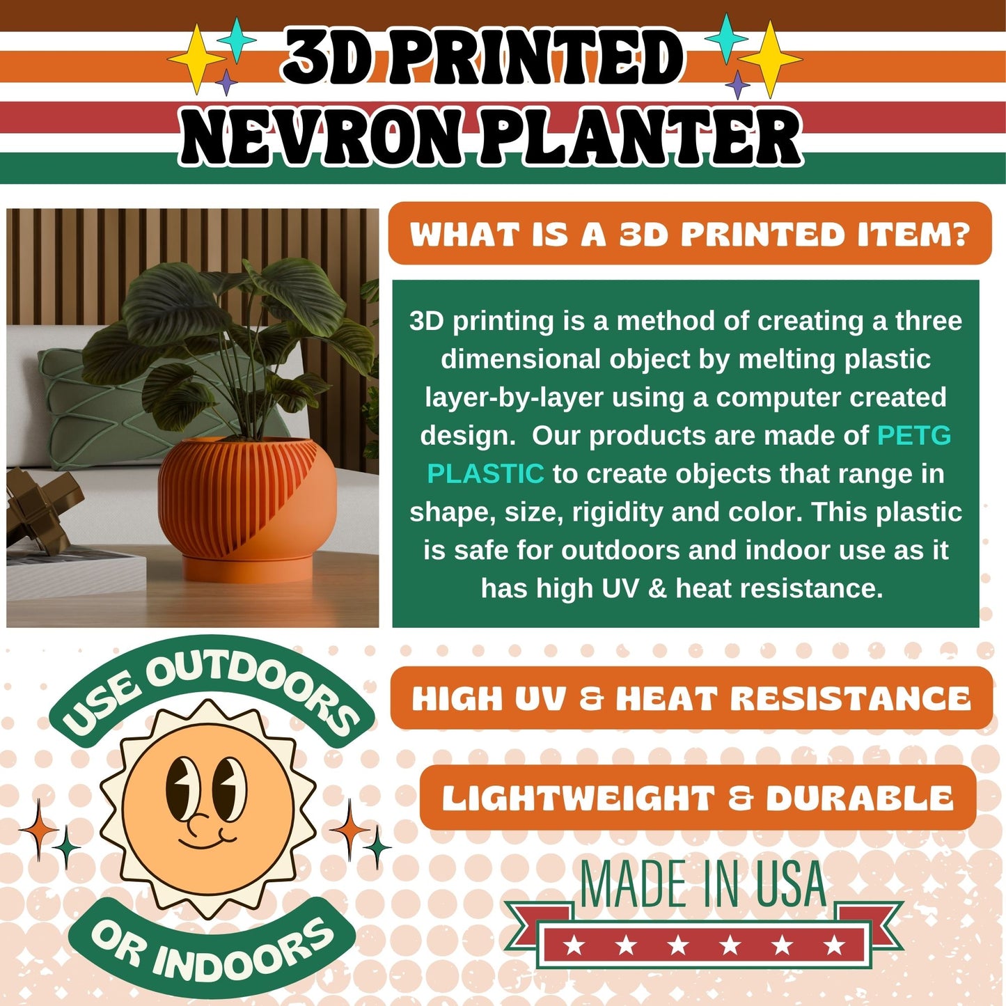 Nevron Space Age Minimalist Planter