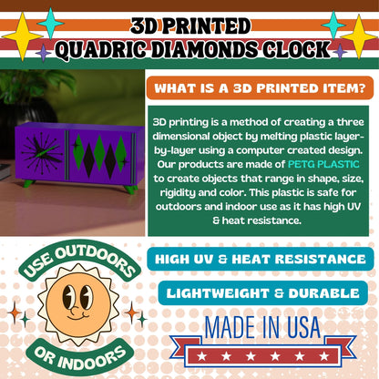 Quadric Diamonds MCM Chrono Clock