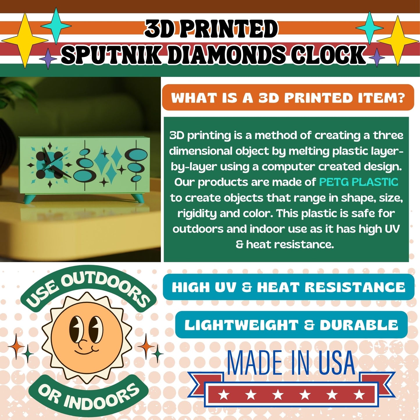 Sputnik Diamonds Clock