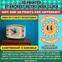 StarCrest Mid Century Modern Space Age Desk Clock