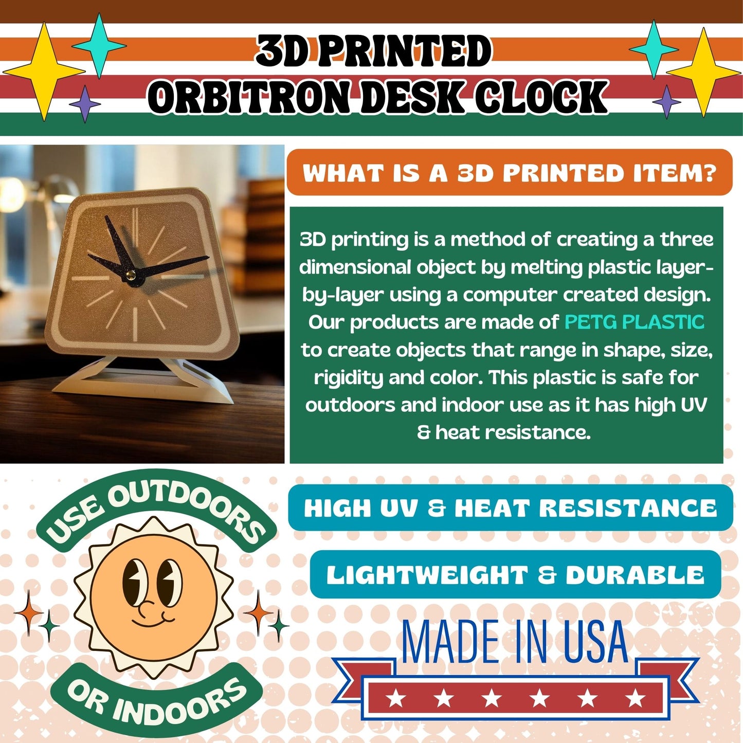 Orbitron Space Age Desk Clock