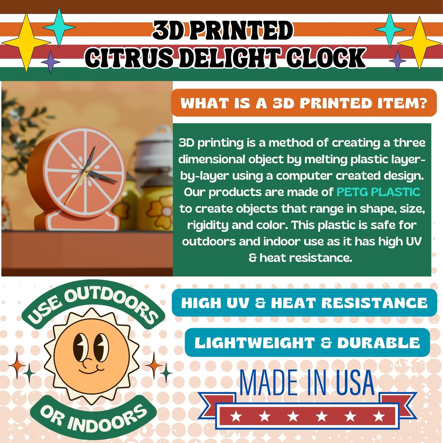 Citrus Delight Desk Clock