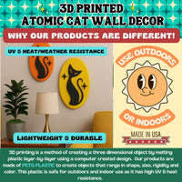 Retro Atomic Cat Wall Plaque