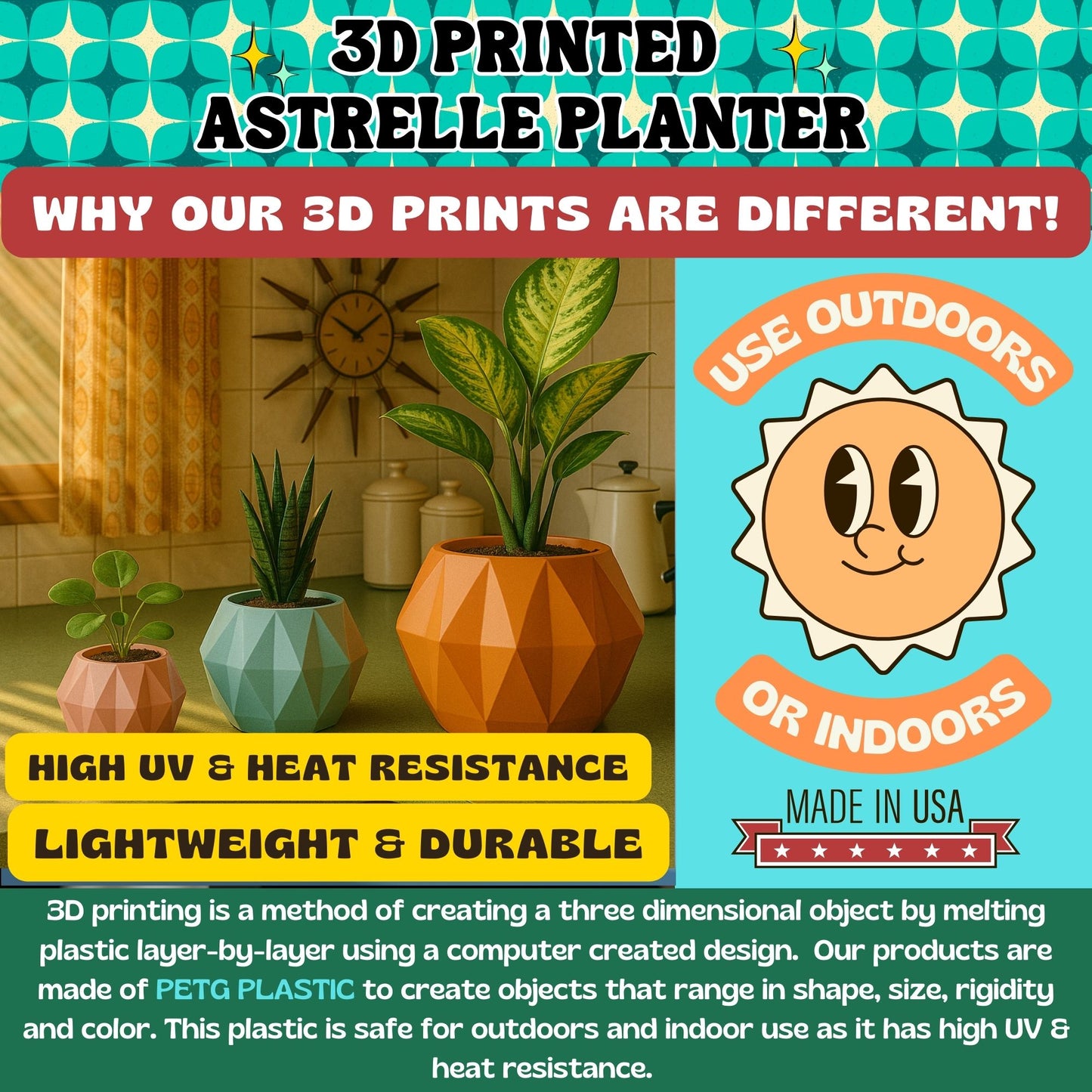 Astrelle Space Age Retro Minimalist Planter