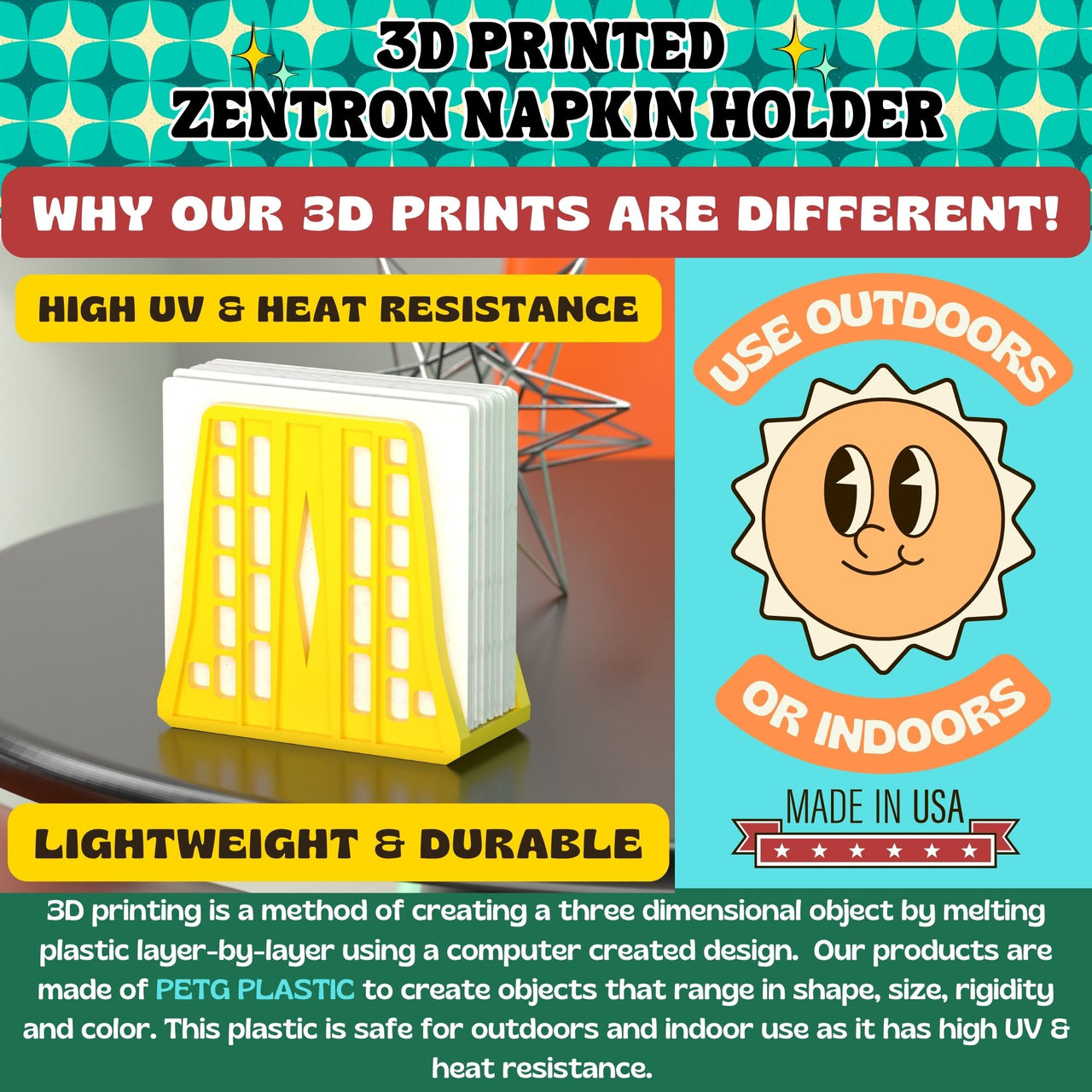 Zentron Space Age Napkin Holder Retro Mid Century Modern