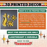 Midcentury Modern Vintage Style Atomic Cat Fridge Magnets