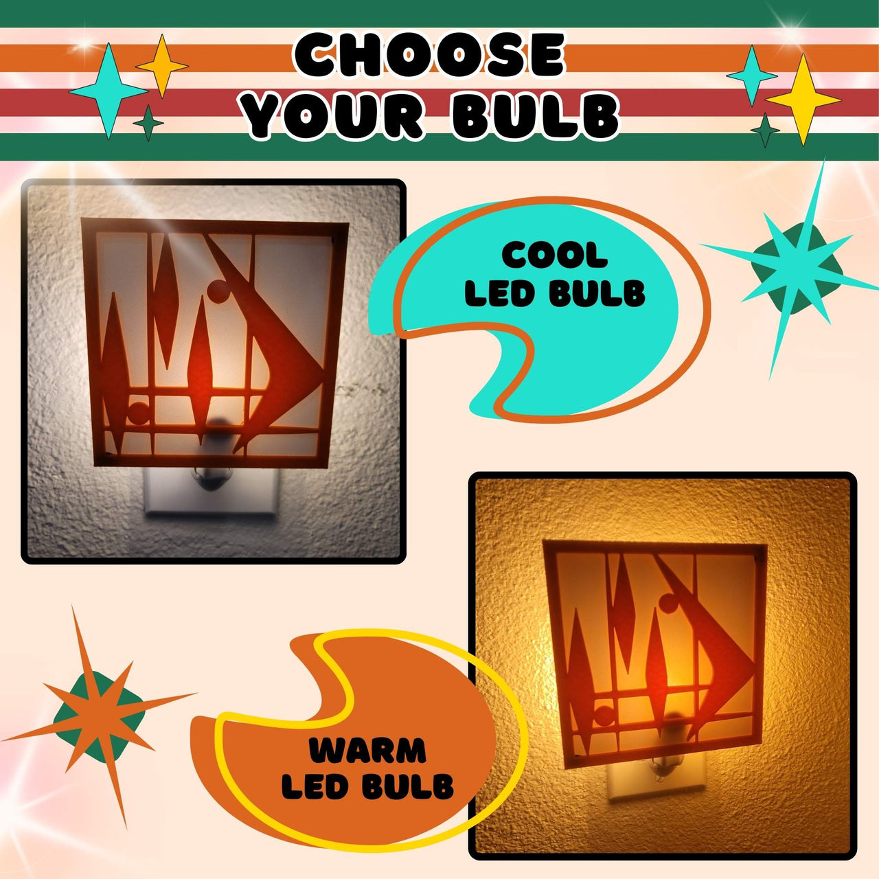 Mid Century Boomerang Night Light