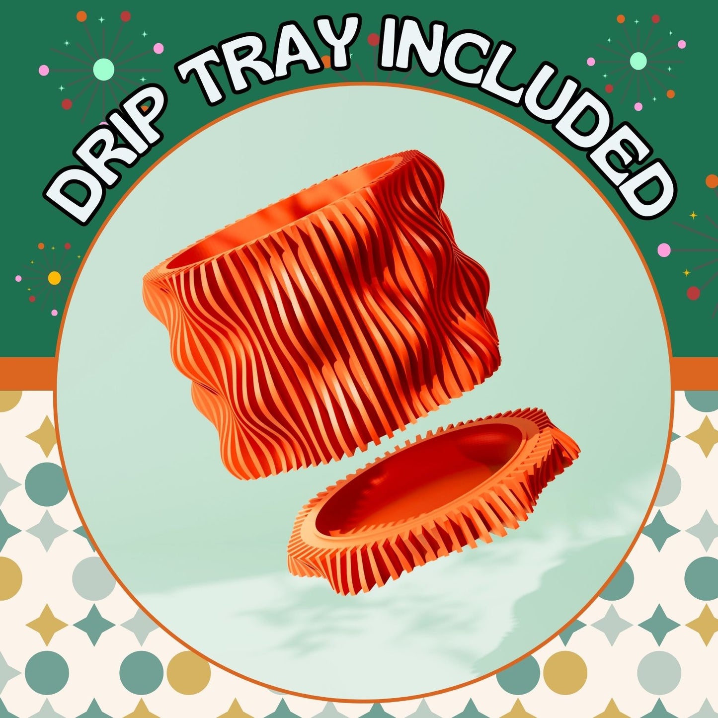 Joxel Space Age Retro Wavy Planter