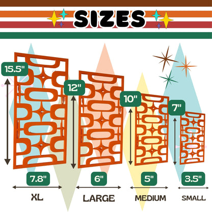 Atomic Ovals Stars Vintage Style Décor Panels