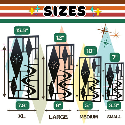 Atomic Triple Diamond Jacks Vintage Style Décor Panels