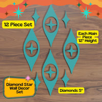 MidCentury Modern Vintage Style Starbursts Diamonds