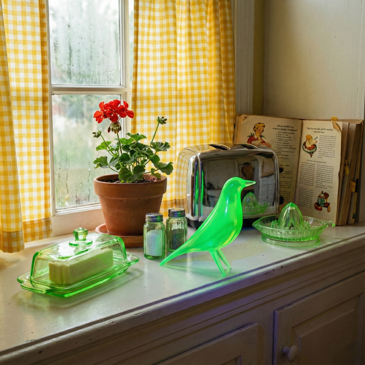 Mid Century Eames Styled Minimalist Bird Sculpture Atomic Emerald Green