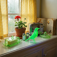 Mid Century Eames Styled Minimalist Bird Sculpture Atomic Emerald Green