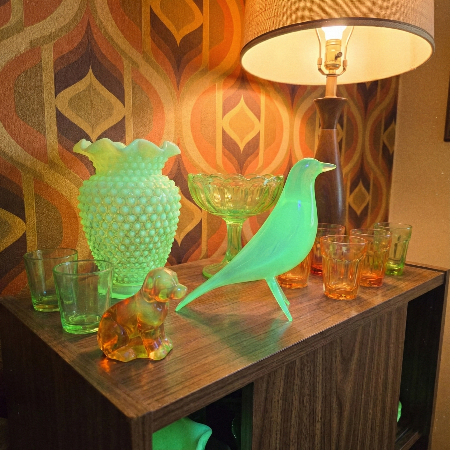 Mid Century Eames Styled Minimalist Bird Sculpture Atomic Emerald Green