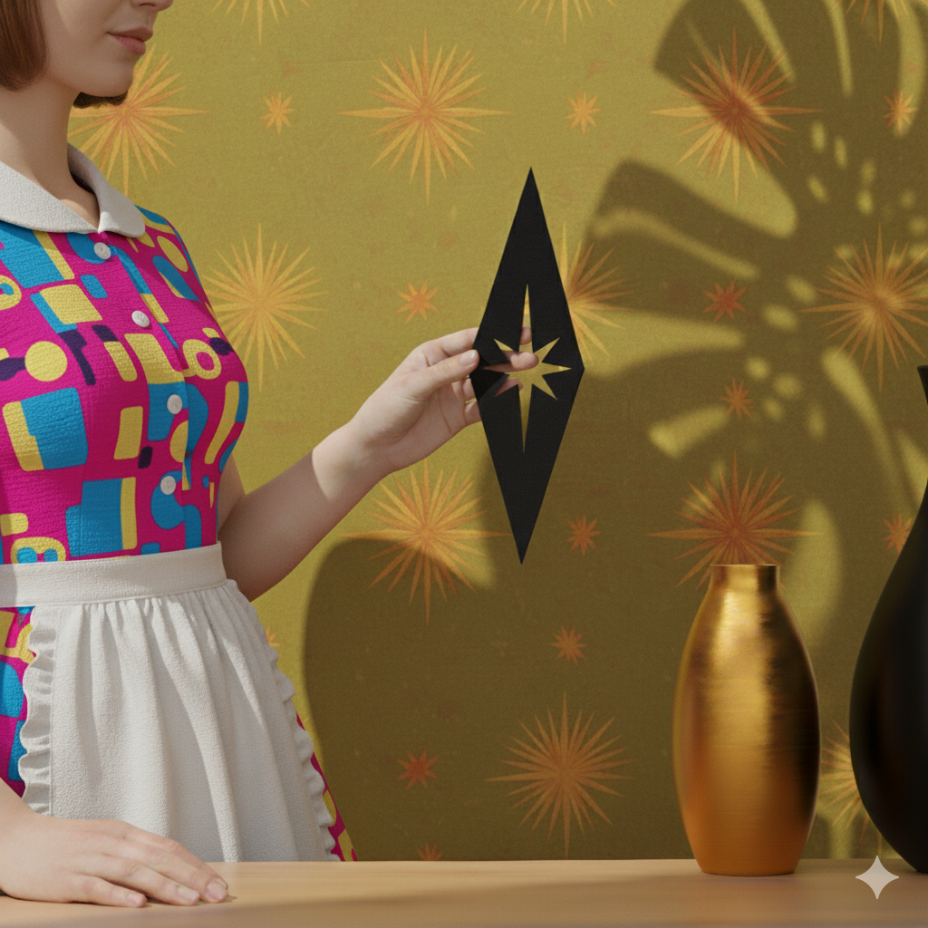 Mini Mid-Century Modern Diamonds Wall Decor Set of 6