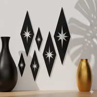 Mini Mid-Century Modern Diamonds Wall Decor Set of 6