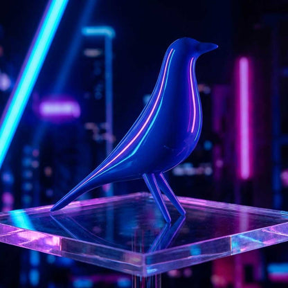 Mid Century Mondern Minimalist Bird Sculpture PlasmaGloss LIQUID COBALT Blue