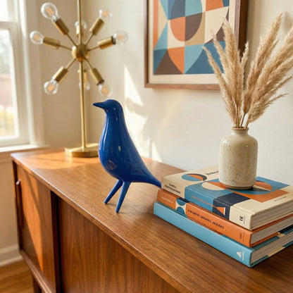 Mid Century Mondern Minimalist Bird Sculpture PlasmaGloss LIQUID COBALT Blue