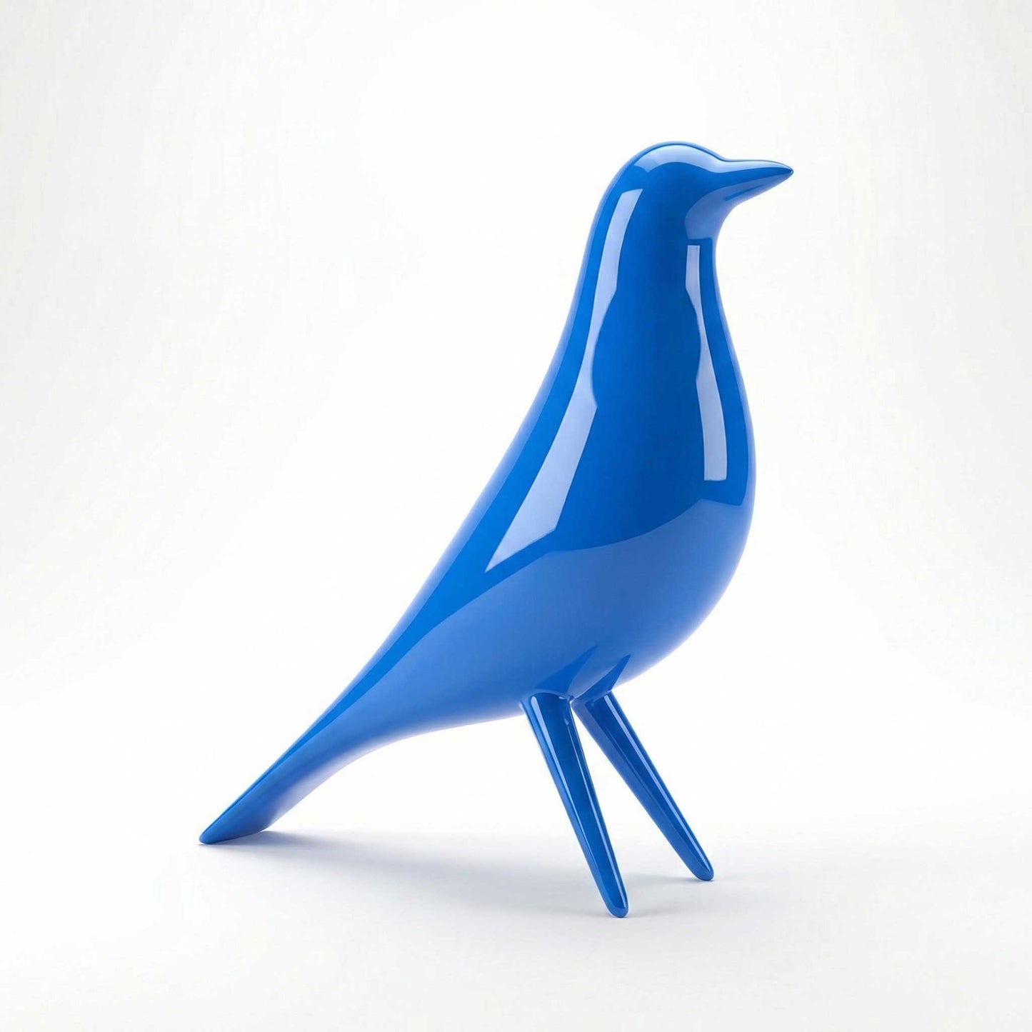 Mid Century Mondern Minimalist Bird Sculpture PlasmaGloss LIQUID COBALT Blue