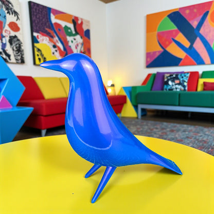 Mid Century Mondern Minimalist Bird Sculpture PlasmaGloss LIQUID COBALT Blue